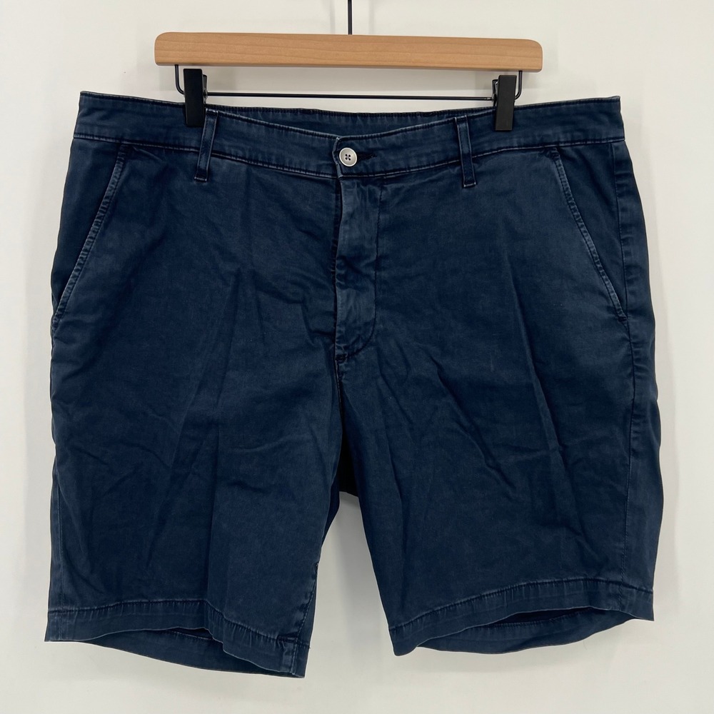 AG Adriano Goldschmied Wanderer Slim Short Navy Blue Cotton Chino Mens 38R